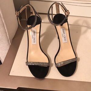 Jimmy Choo crystallized black heels